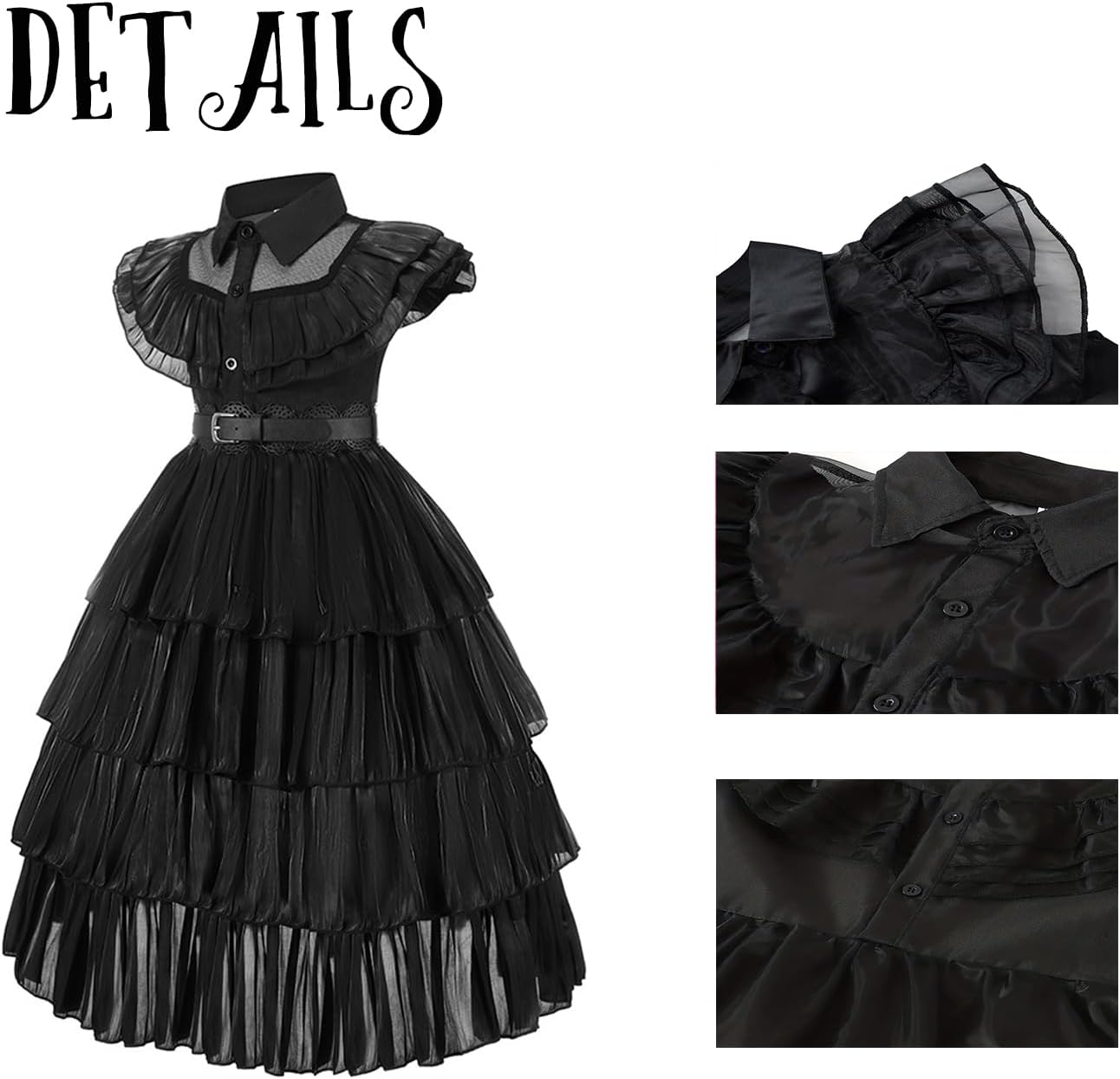 Black Gothic Princess Dress for Kids Halloween Costume
