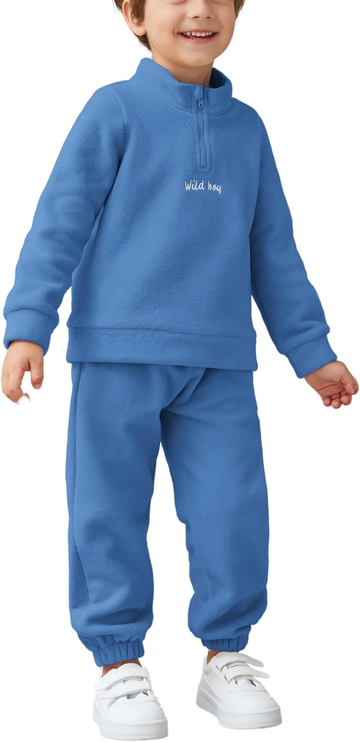 Arshiner Toddler Winter Set Fleece Half Zip Sweats Pants 2-3T Blue