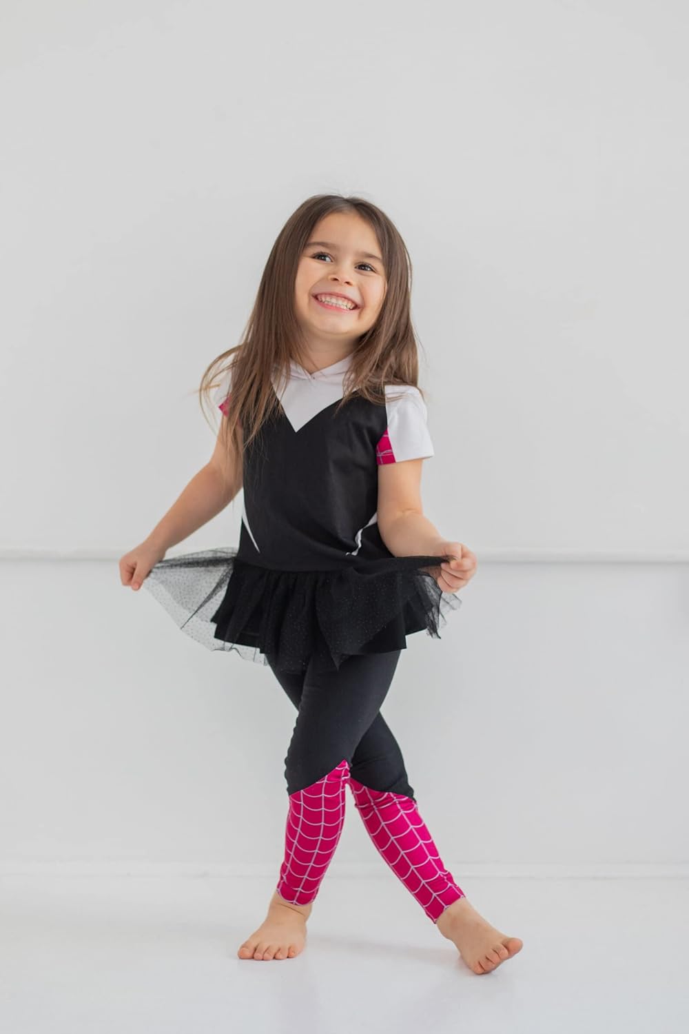 Marvel Avengers Spider-Man Spider-Gwen Captain America Girls Cosplay Toddler Kids Set