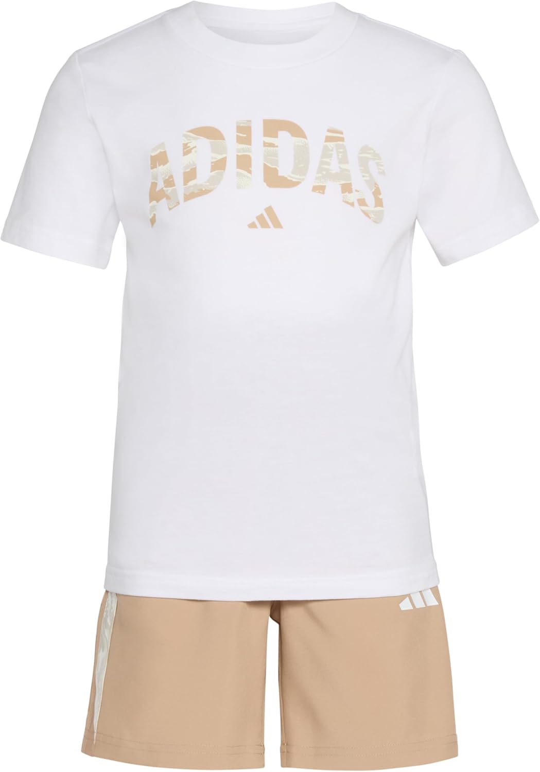 ADIDAS BOYS FASHIONABLE CAMO SHORT SET TEE PANTS