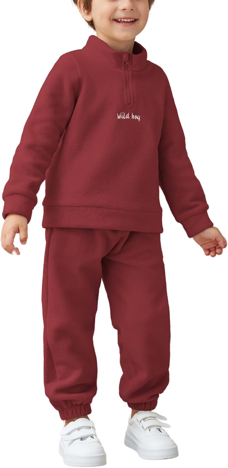 Perfect toddler boys fall winter clothes set for boys Burgundy