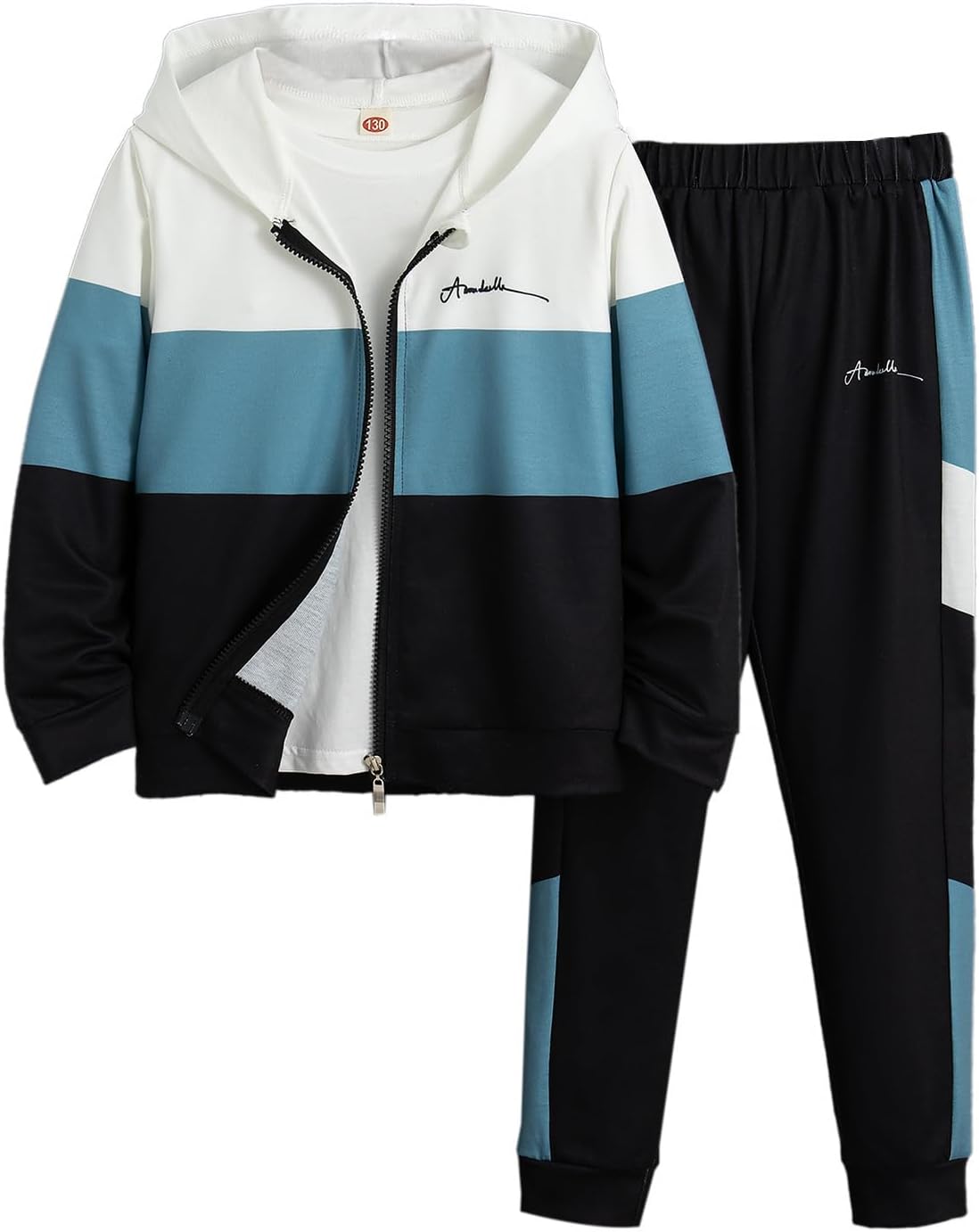FRCLHWA Boys 2-Piece Outfit Set Zip Up Hoodie Elastic Waist Joggers