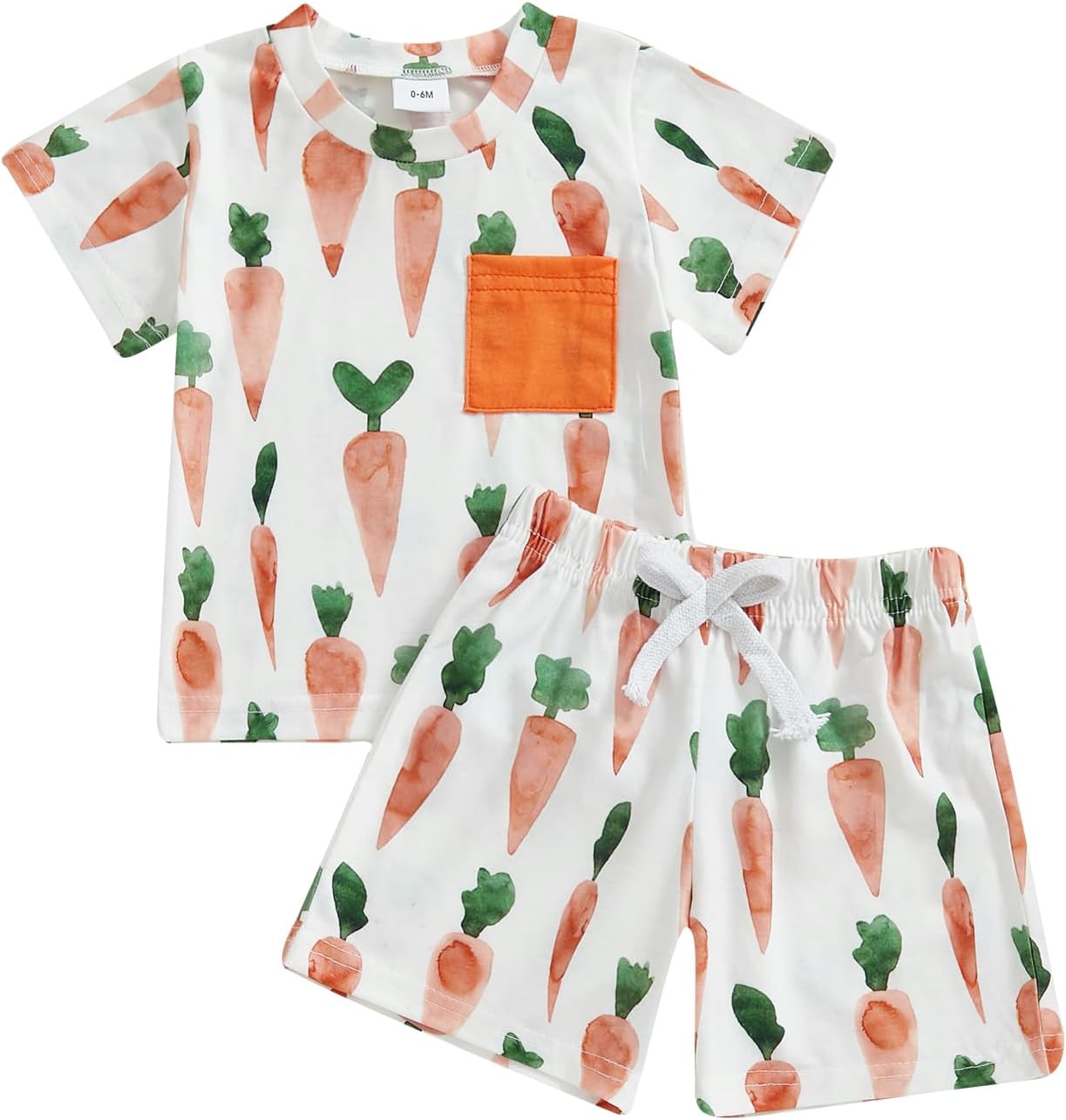 Bunny Carrot Toddler Boys Easter Short Sleeve Set