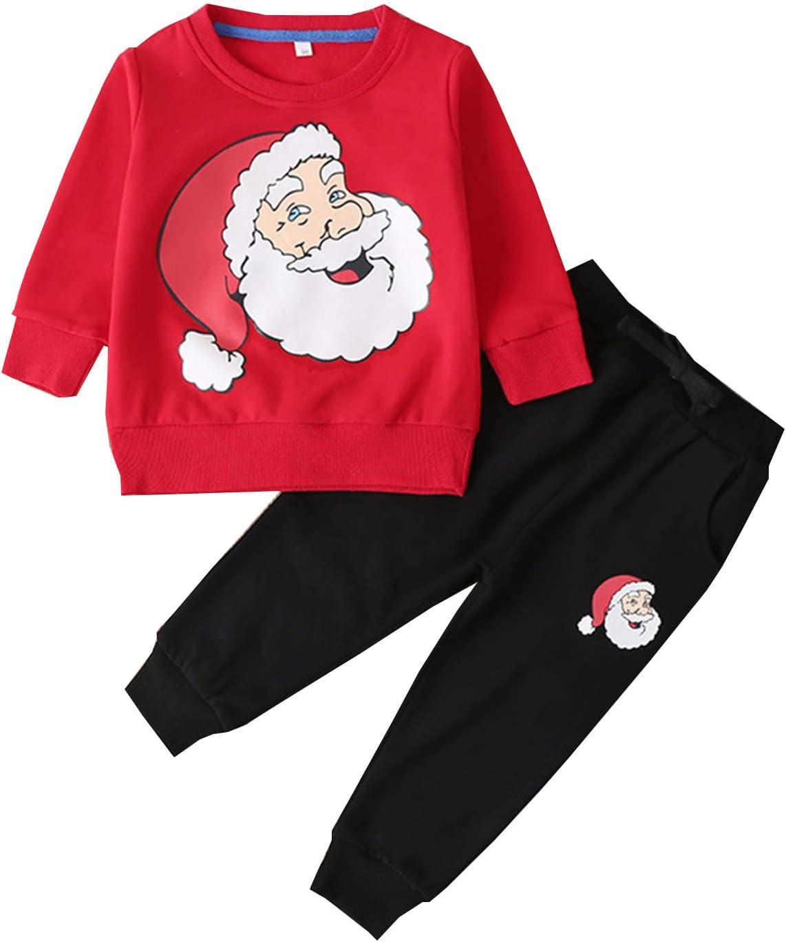 Pullover Pants Set for Boys Santa Prints Toddler Christmas Outfit
