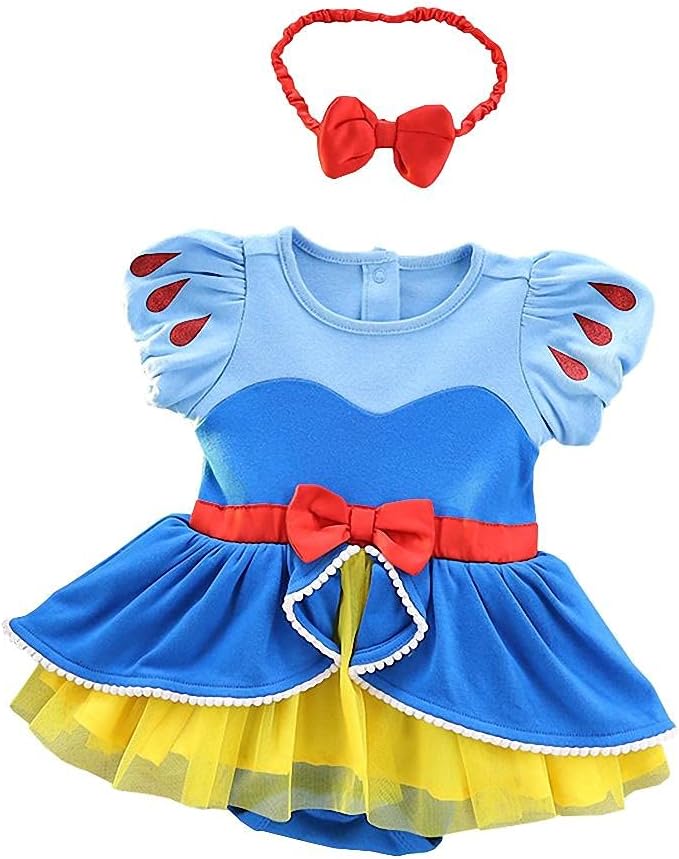 Princess Onesie Romper for Baby Girls Halloween Birthday Party Dress Up