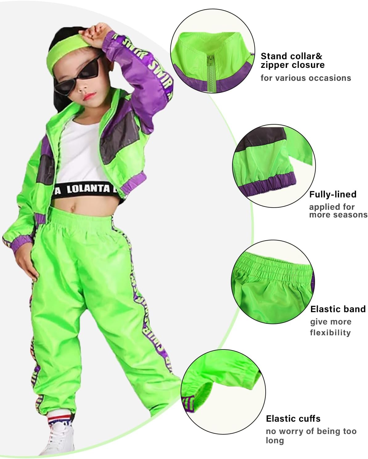 Dance Costumes Set for Girls Modern Hip Hop Style
