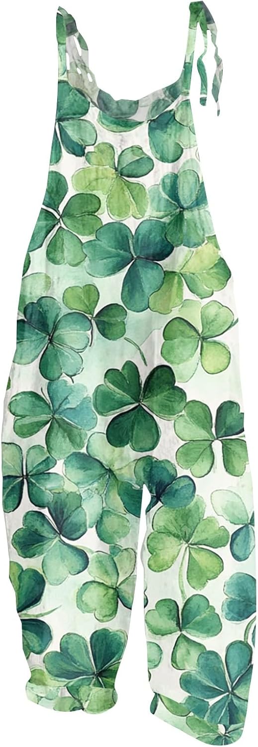 St Patricks Day Jumpsuit for Women Lucky Green