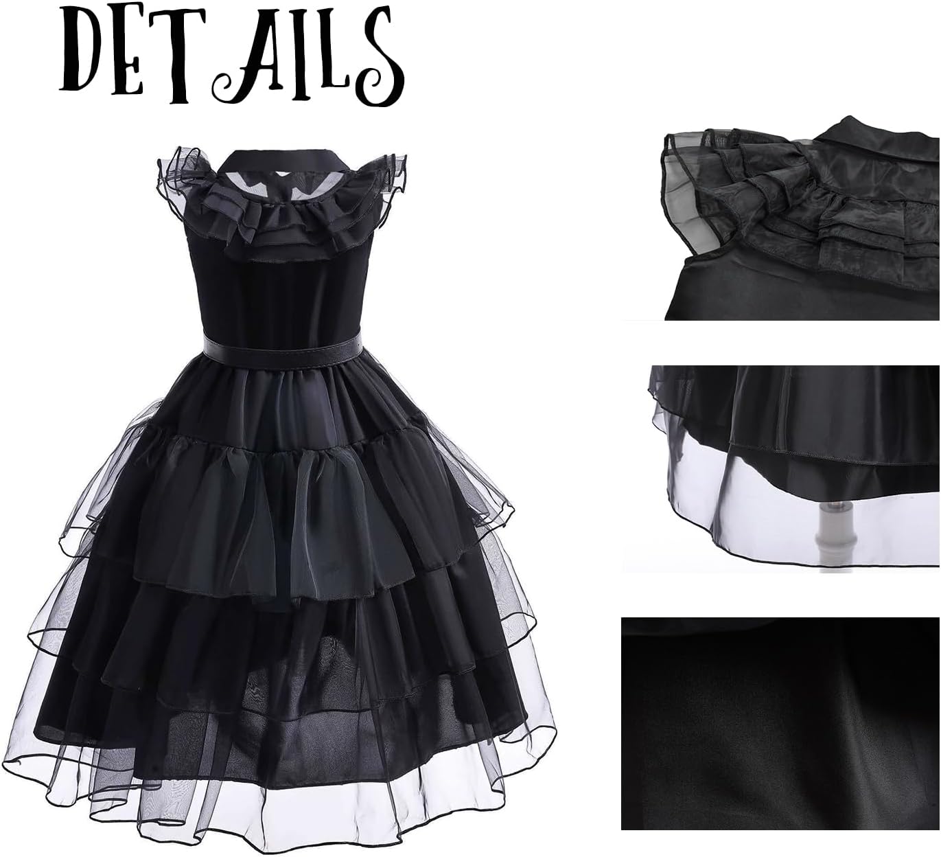 Black Gothic Princess Dress for Kids Halloween Costume
