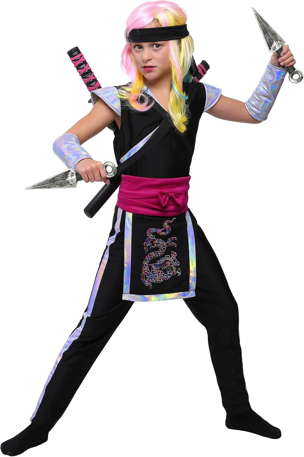 Fun Costumes Girls Rainbow Ninja Costume