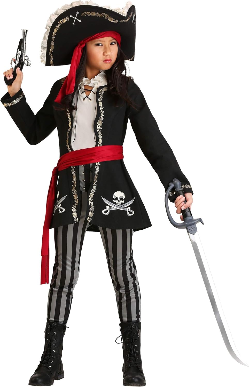 Gold Queen Pirate Costume Kids Captain Set