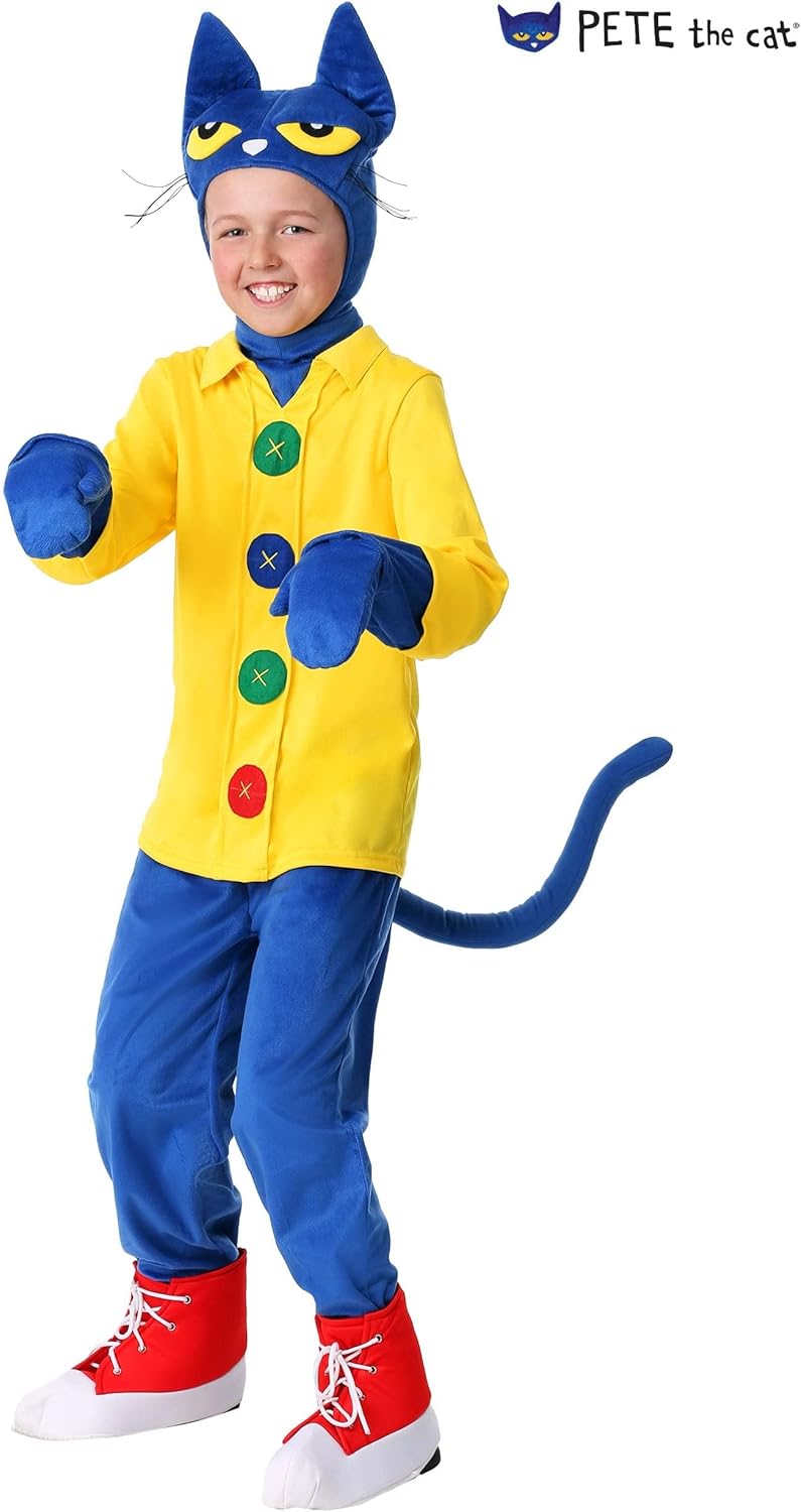 Pete the Cat Halloween Kids Cat Costume Unisex Cute Blue Animal