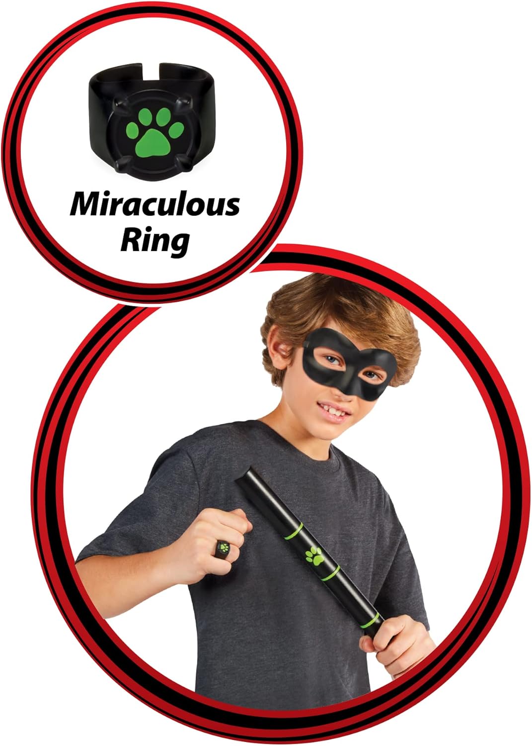 Mirror of Miraculous Ladybug Cat Noir Superhero Role-Play Collectible Kids Costume