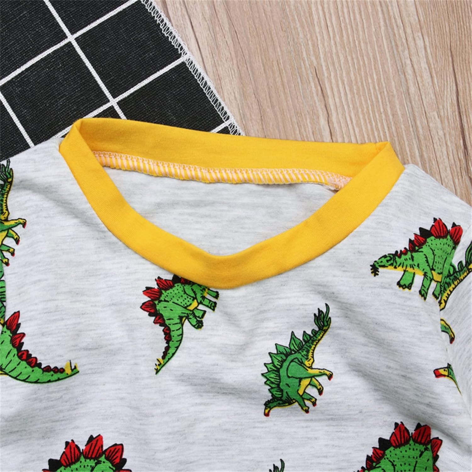 Toddler Boy Polka Dot Dinosaur Long Sleeve Romper Set