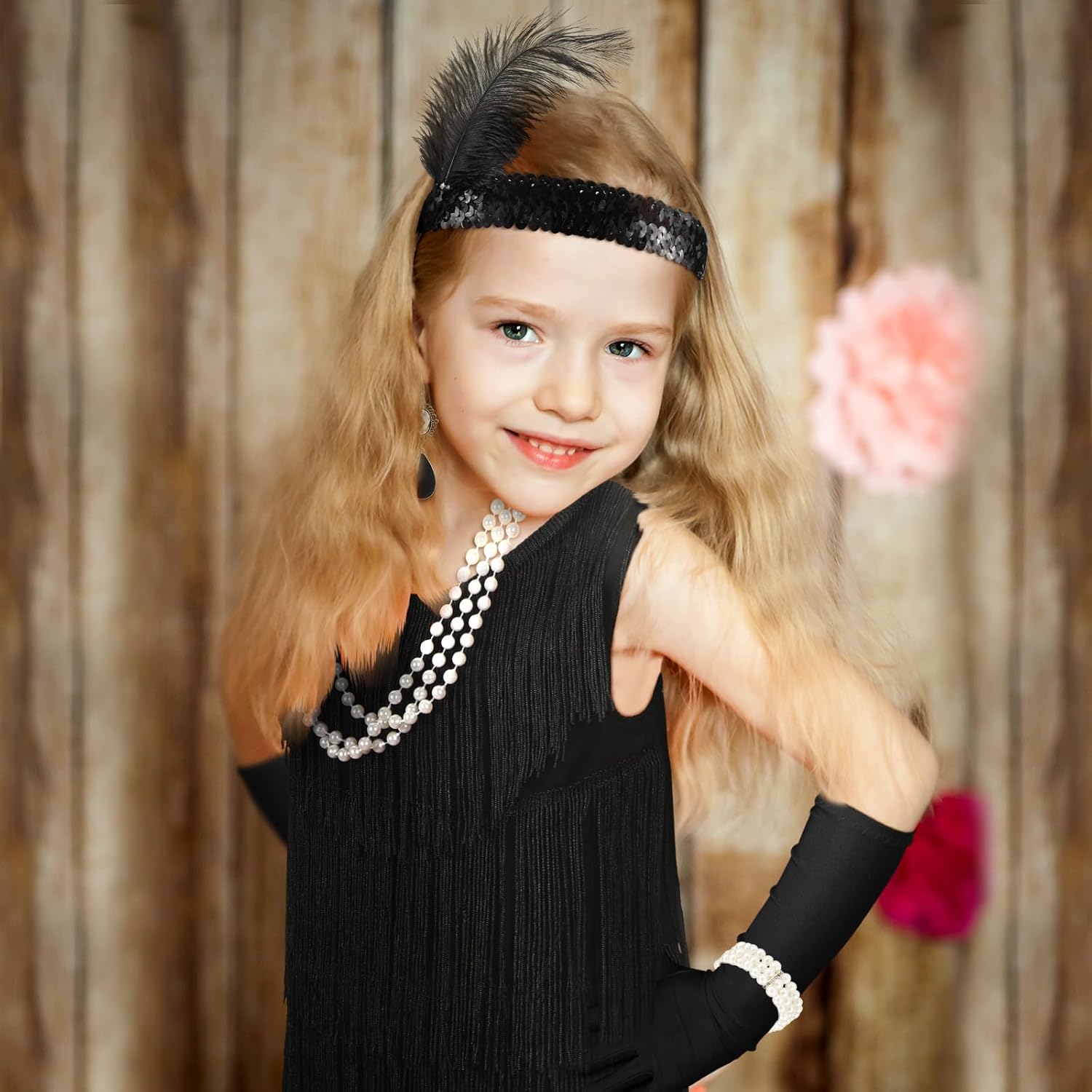 Xaatren Party 20s Flapper Dresses Costume Set for Kids