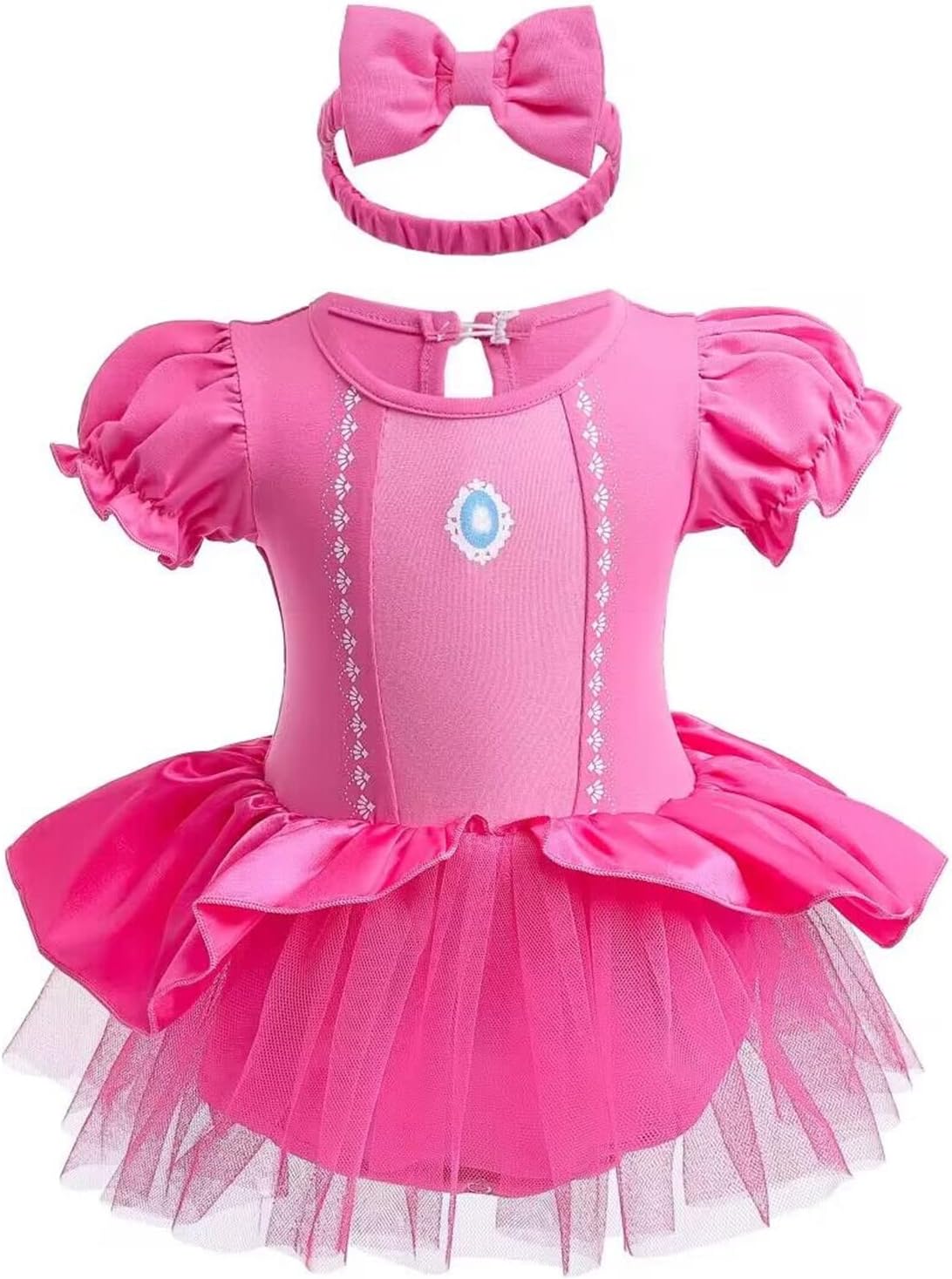 Baby Girls Princess Costume Jumpsuit Outfit with Headband
