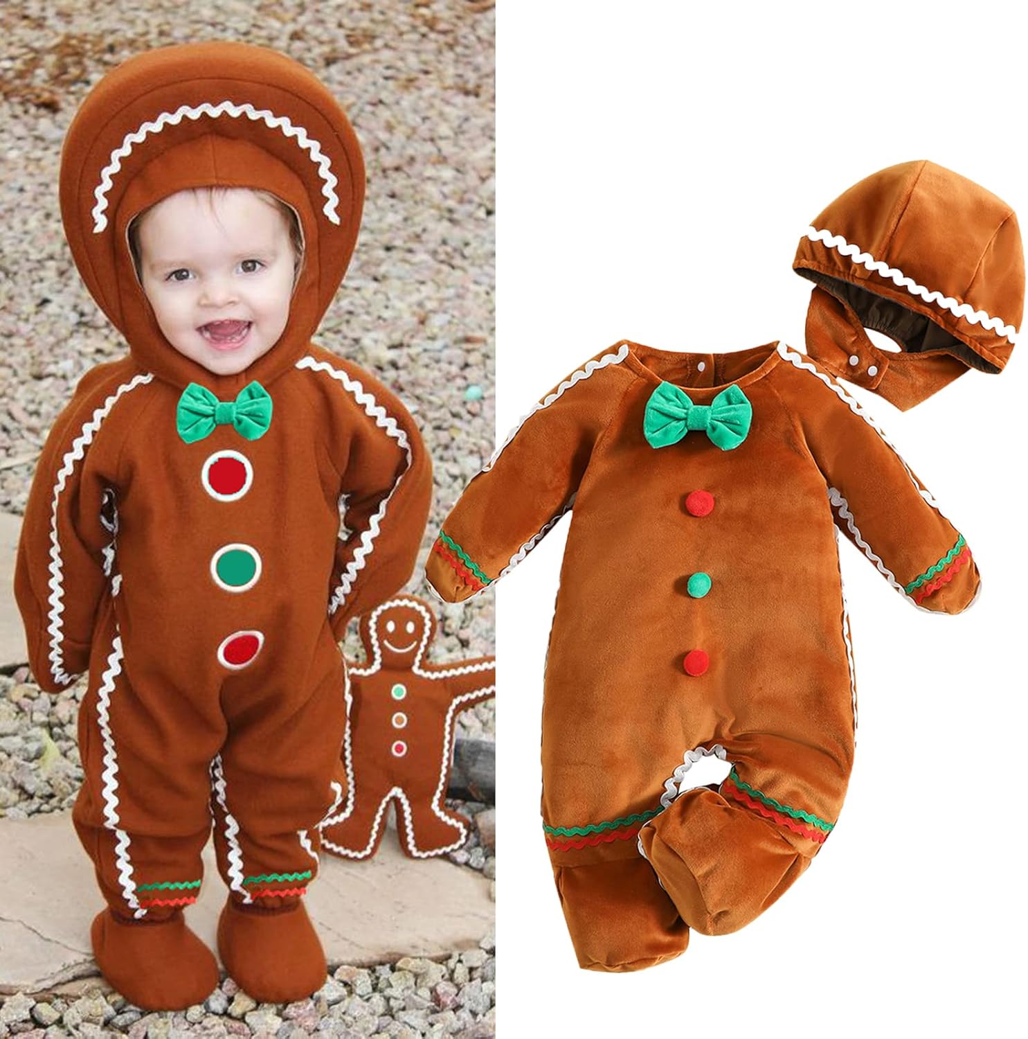 Gingerbread Romper Onesie for Newborns Babies