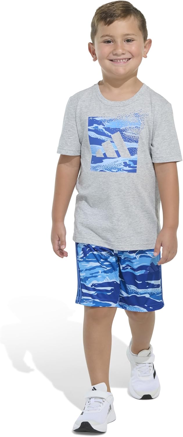 Genuinely Made Adventure-lore Boys Heather Tee Camo Shorts Set