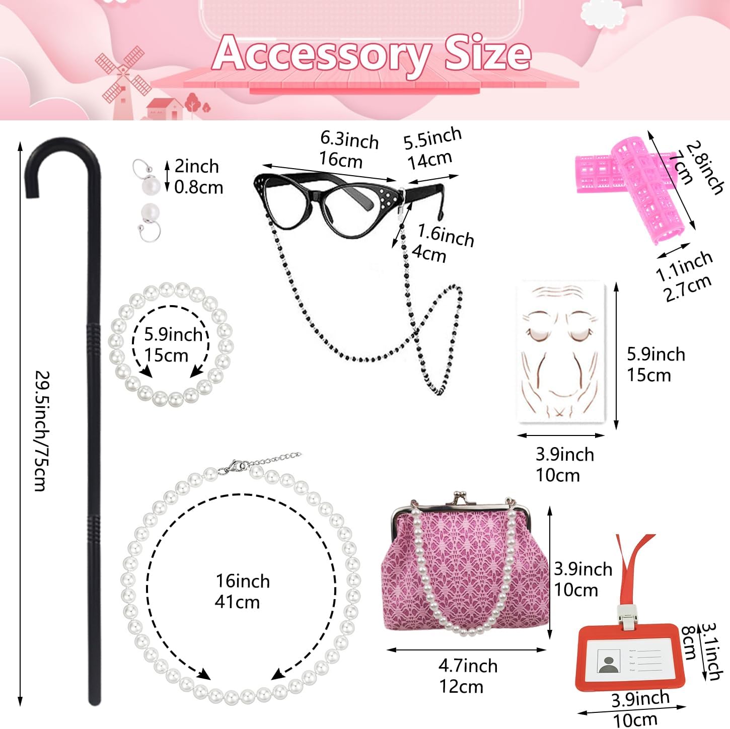 100 Days Grandma Costume Set