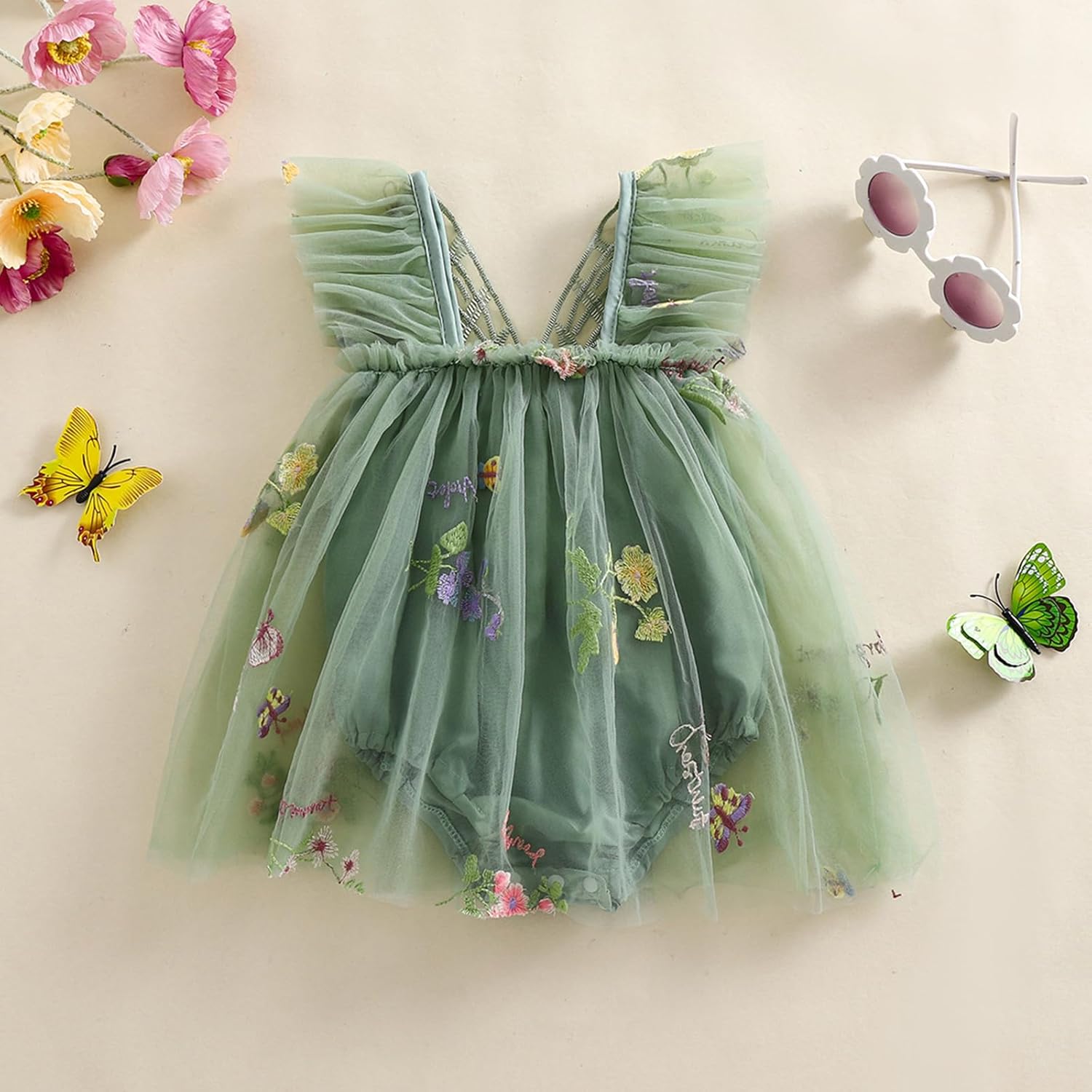 Halloween Butterfly Wings Toddler Princess Dress Fairy Romper for Girls