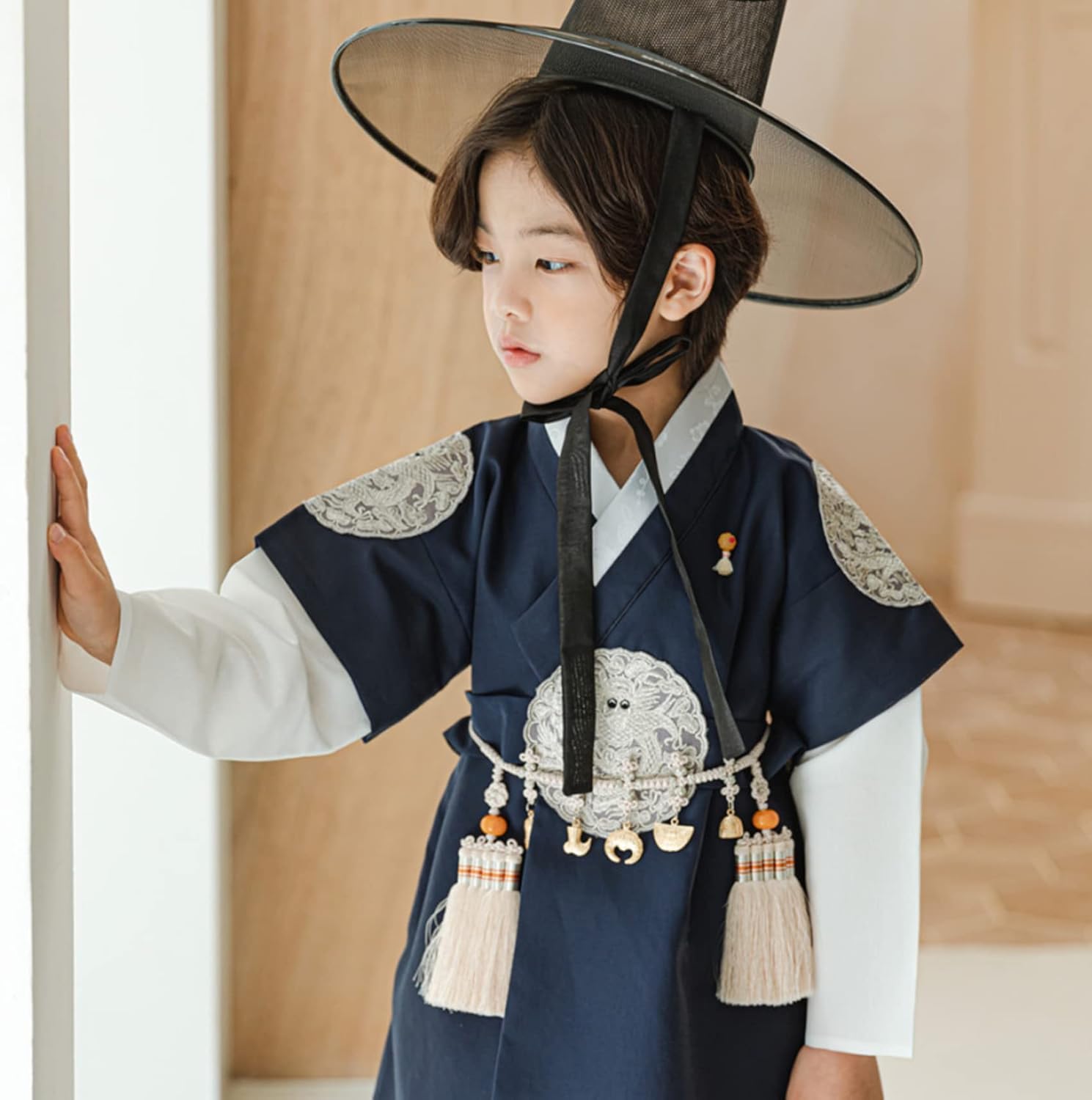 Charming Kids Korean Navy Boy Kids Hanbok 100 Days to 10 Years