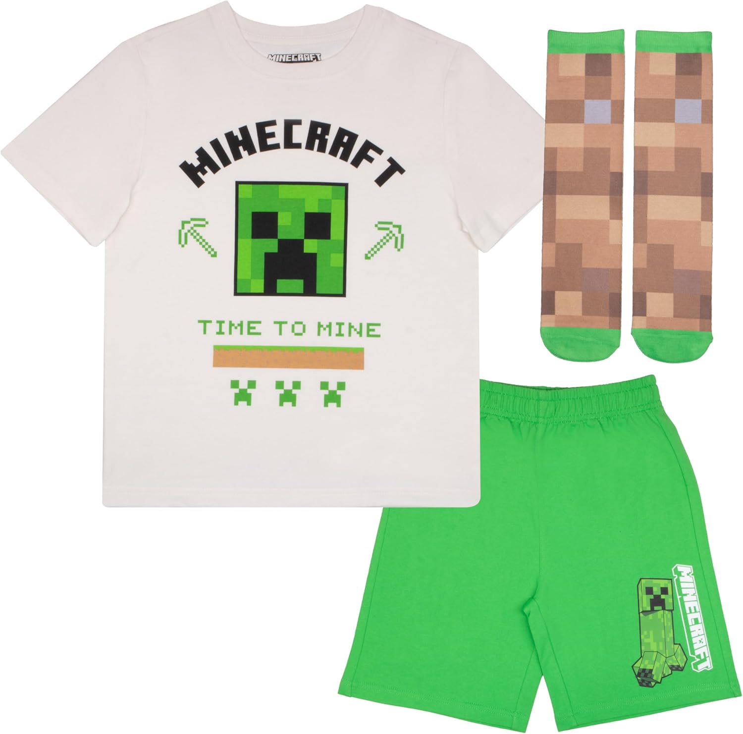 Minecraft Creeper Boys 3-Piece Summer Set Gamers Will Love It