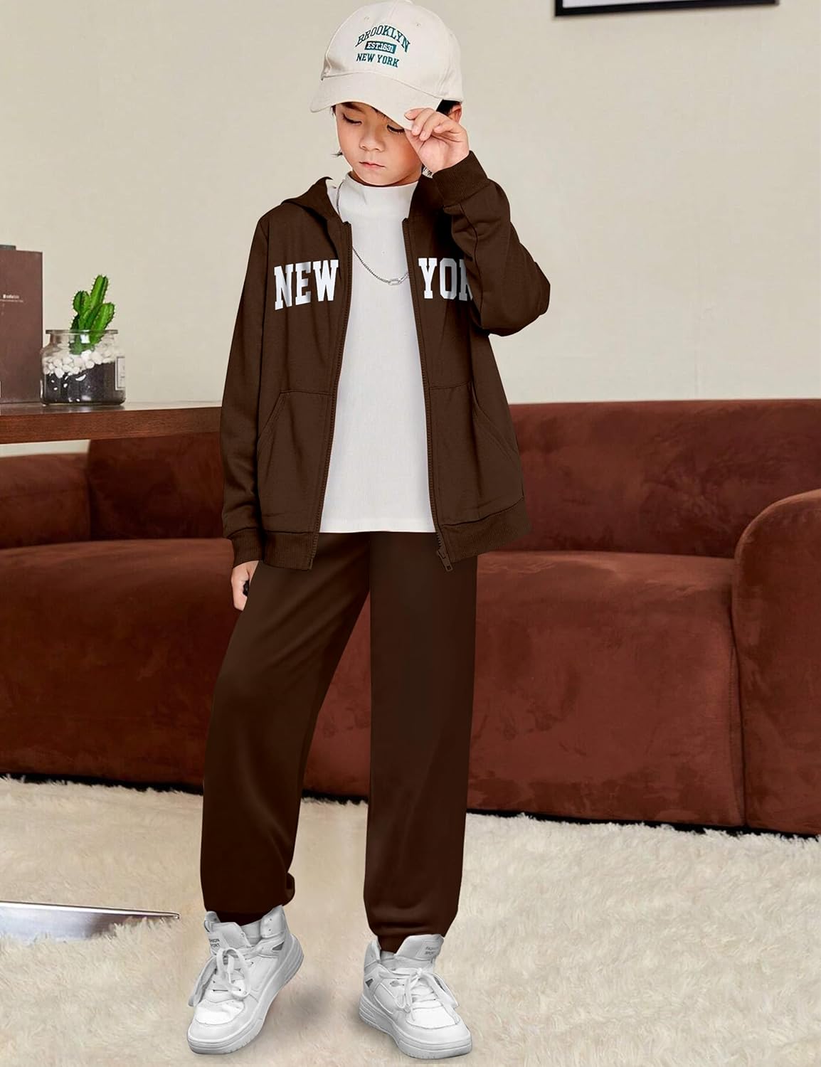 KangKang Unisex NEW YORK Full Zip Fleece Jogging Suit