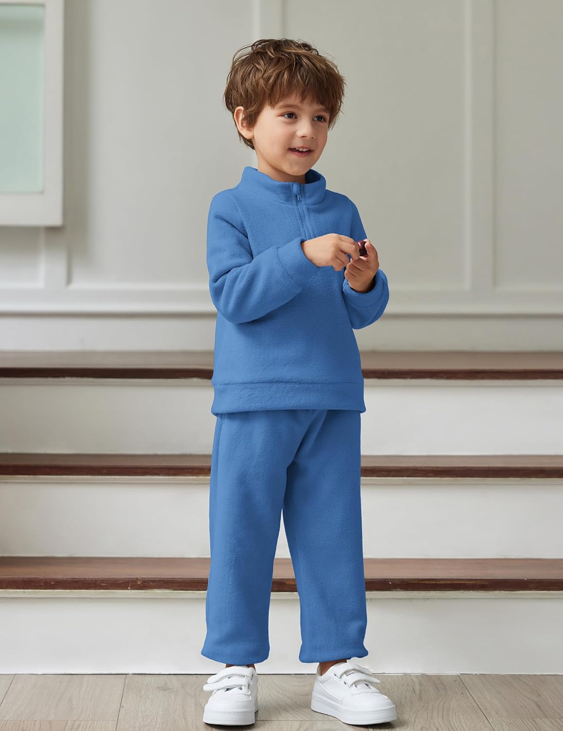 Arshiner Toddler Winter Set Fleece Half Zip Sweats Pants 2-3T Blue