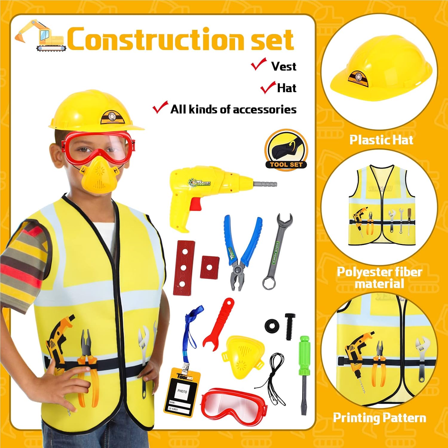 Fun Kids Polynomial Play Enjoyment Costume Set for 3-7 Years Old