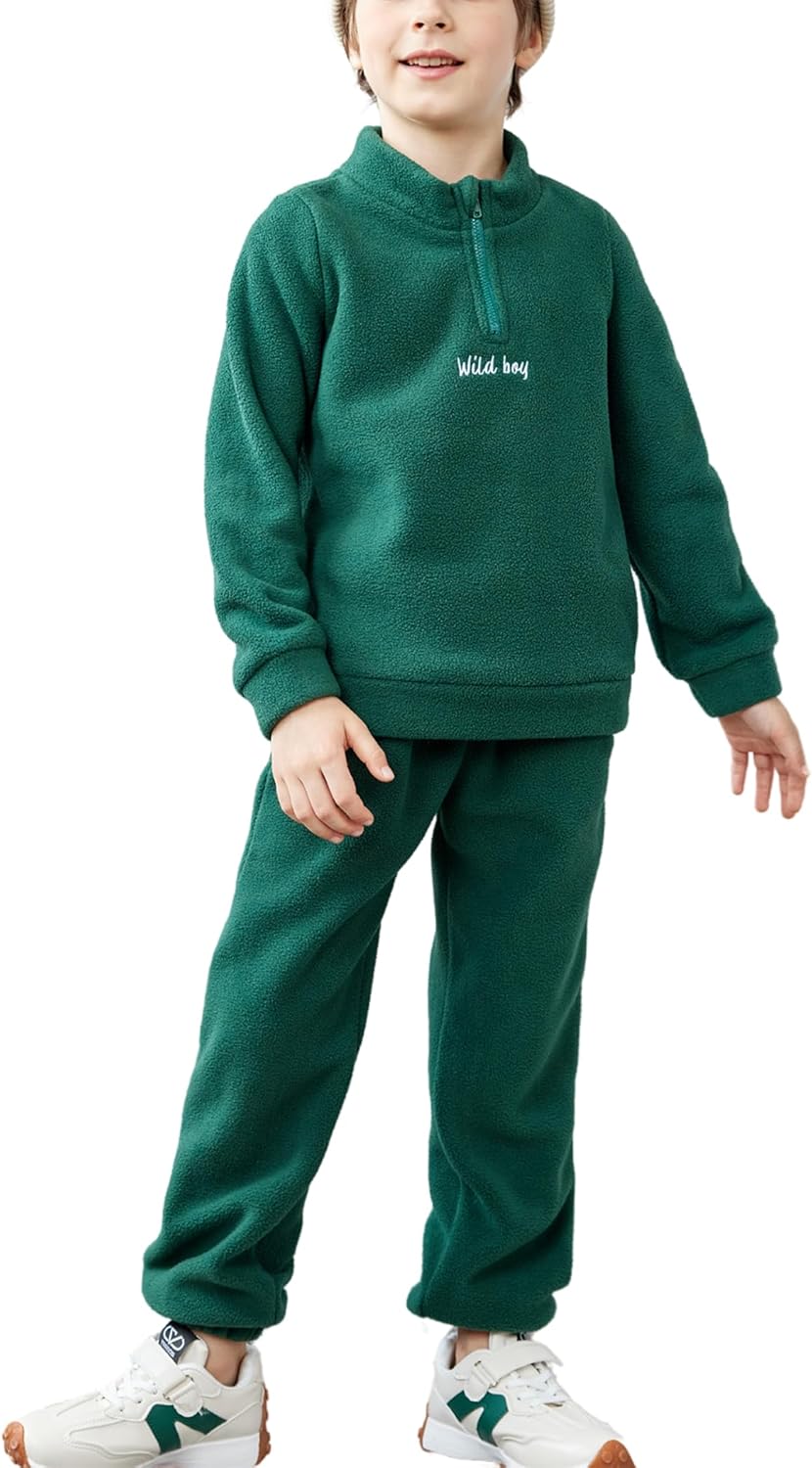Arshiner Toddler Fall Set - Half-Zip Sweater Pants 3-4T