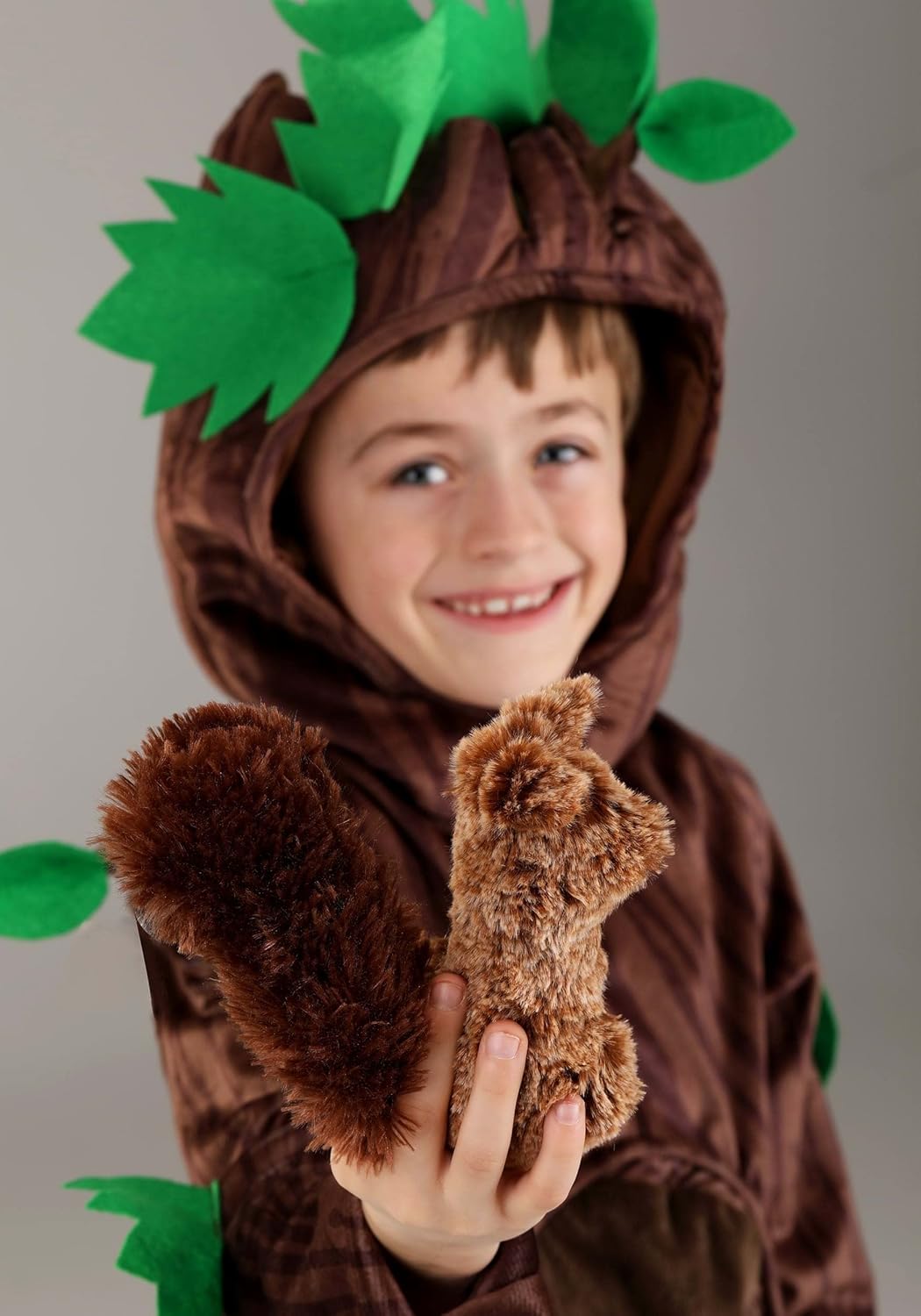 Natures Little Tree Guardian Jumpsuit Stuffed Squirrel Headpiece