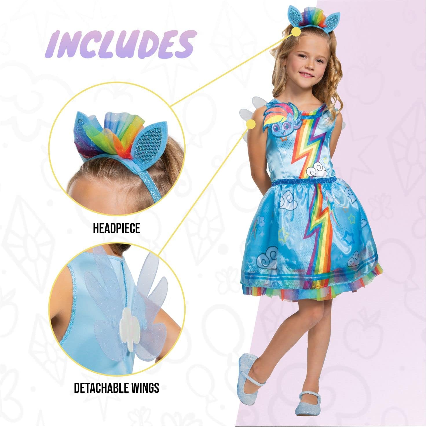 VIBRANT RAINBOW DASH COSTUME FOR GIRLS