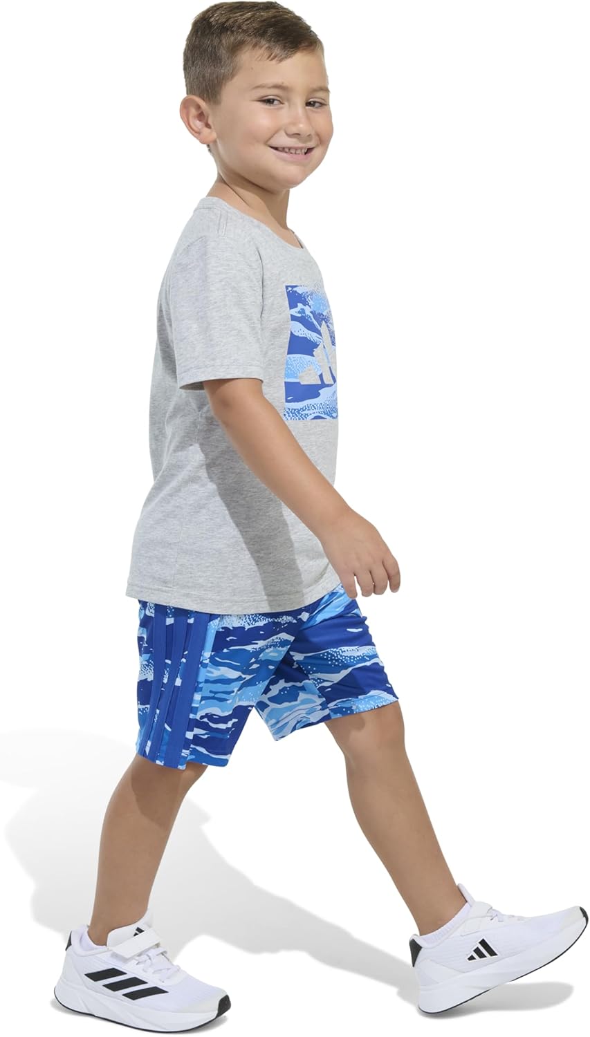 Genuinely Made Adventure-lore Boys Heather Tee Camo Shorts Set