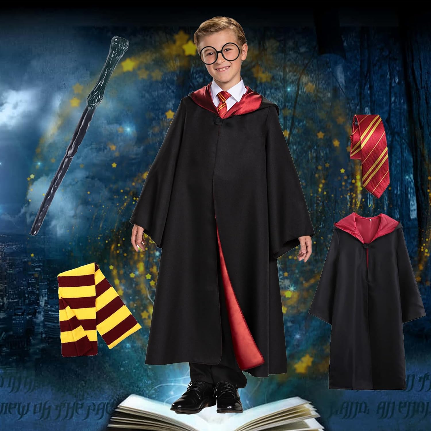 Wizard Costume Party Cosplay Set for Kids