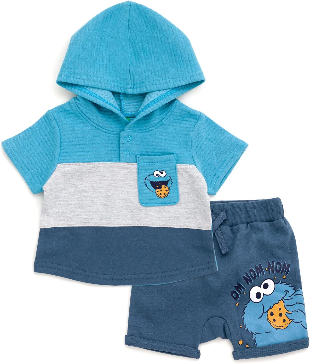 Sesame Street Pullover Hoodie French Terry Shorts for Baby Boys