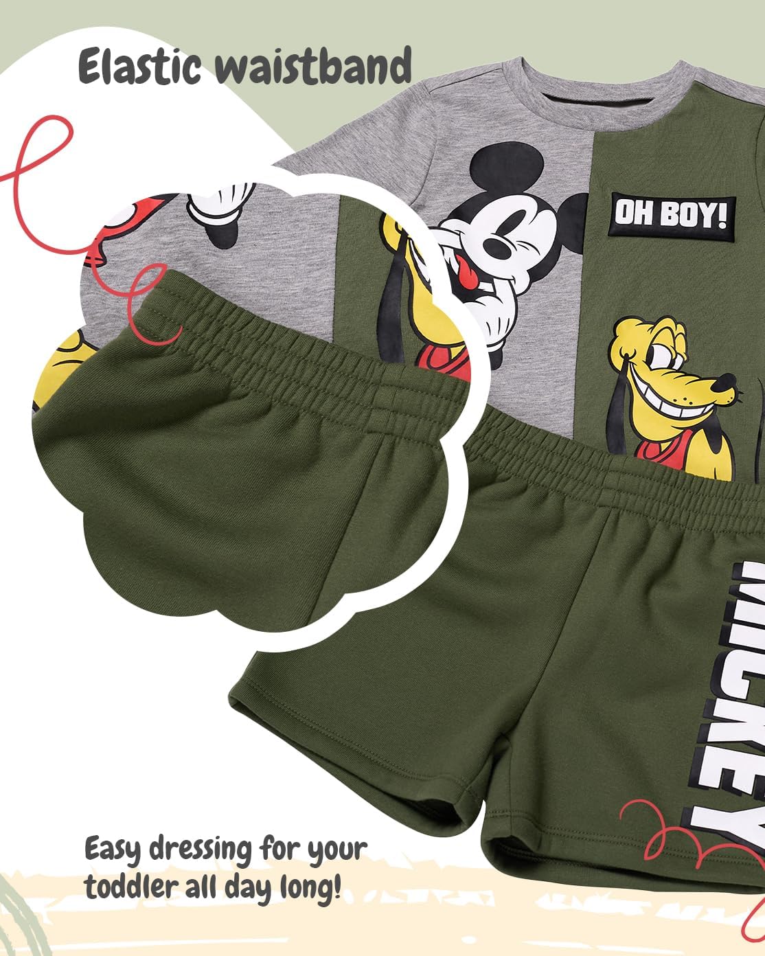 Disney 2-Piece Boys Set Mickey Mouse Lightning McQueen Outfit
