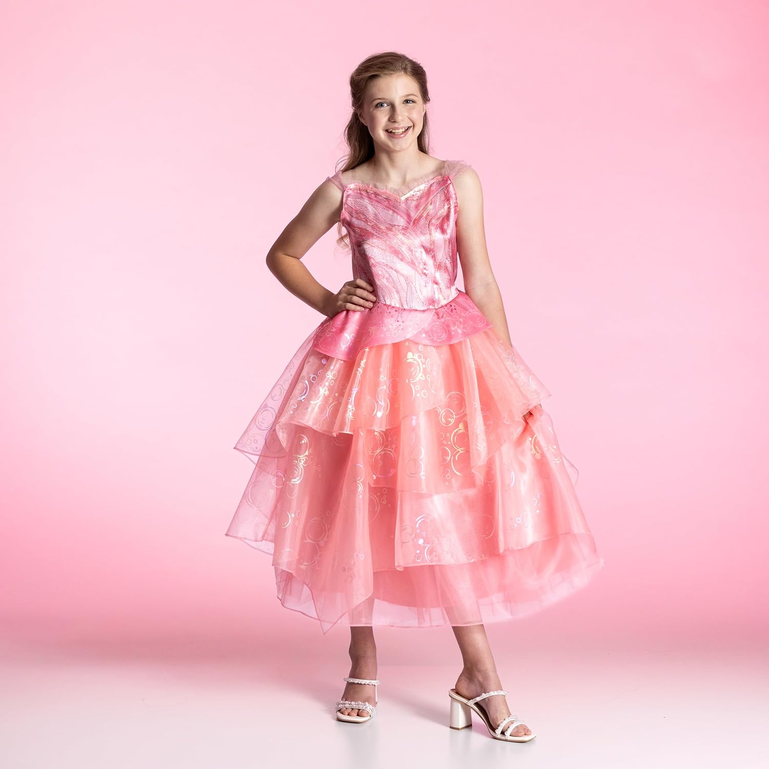 Step into Wickeds magical world Disguise Girls Wicked Glinda Costume