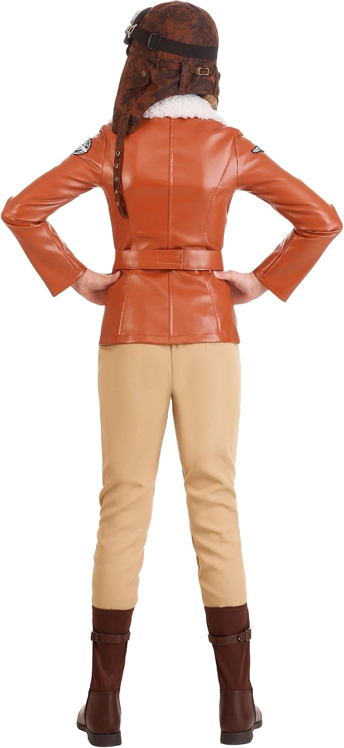Amelia Earhart Youth Deluxe Costume Girls Historical Pilot Outfit