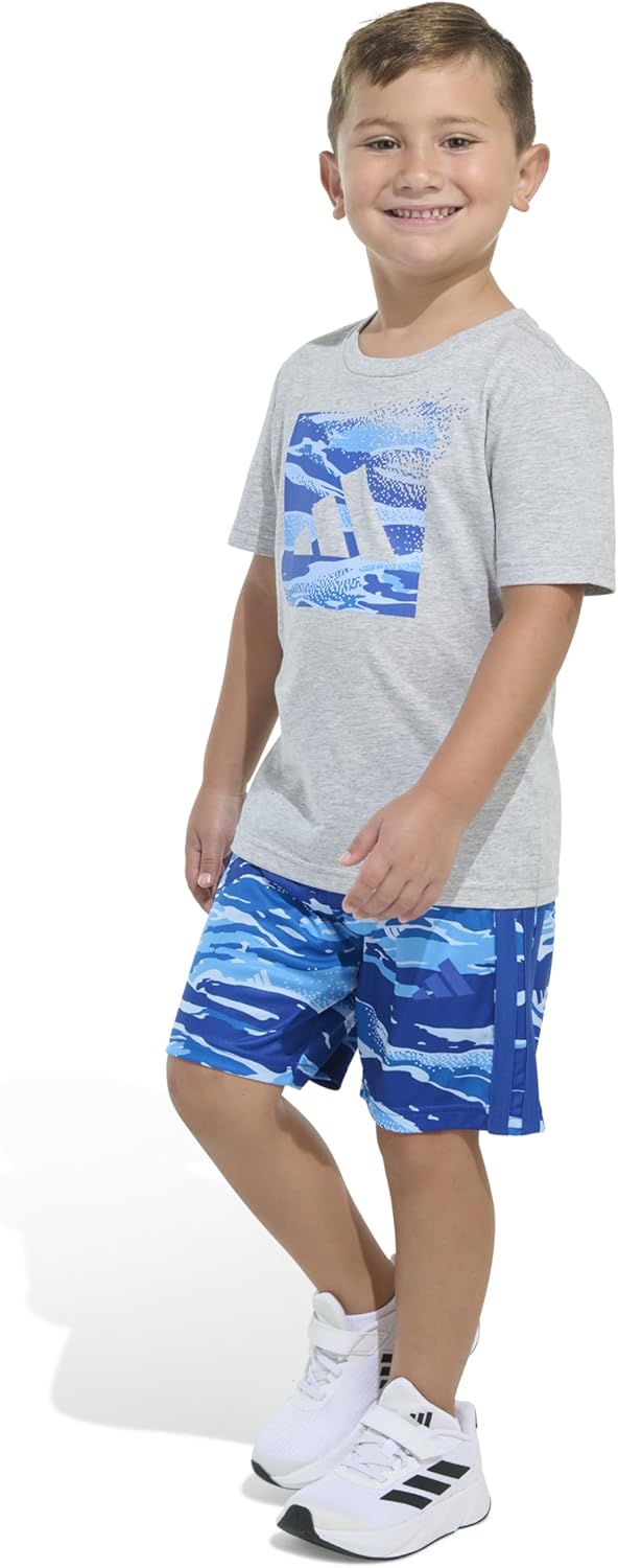 Genuinely Made Adventure-lore Boys Heather Tee Camo Shorts Set