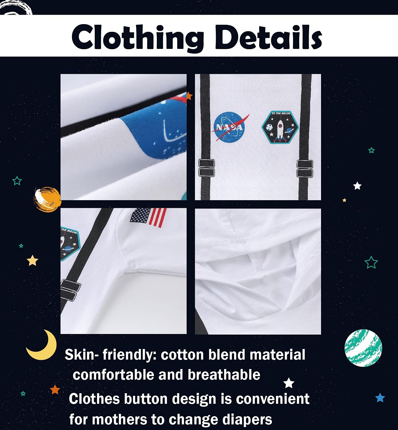 Singcoco Astronaut Baby Costume Journey Exploration Happy Space theme for Kids