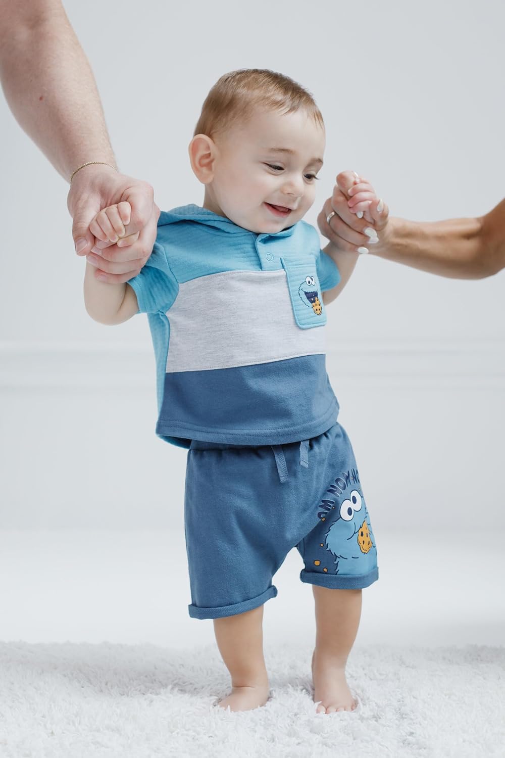 Sesame Street Pullover Hoodie French Terry Shorts for Baby Boys
