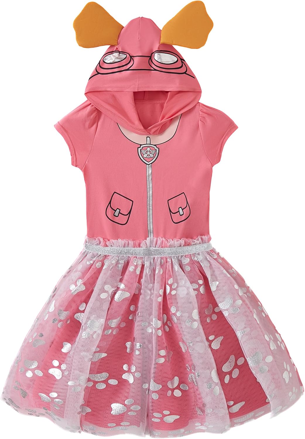 Paw Patrol Nickelodeon Girls Cosplay Hooded Telle Dress with Ears