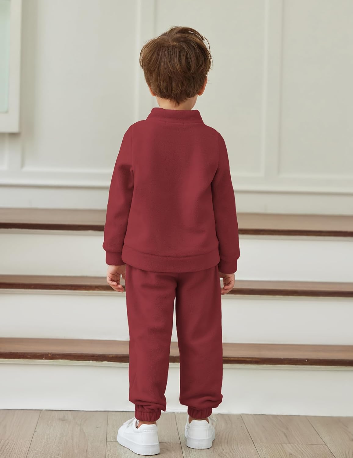 Perfect toddler boys fall winter clothes set for boys Burgundy