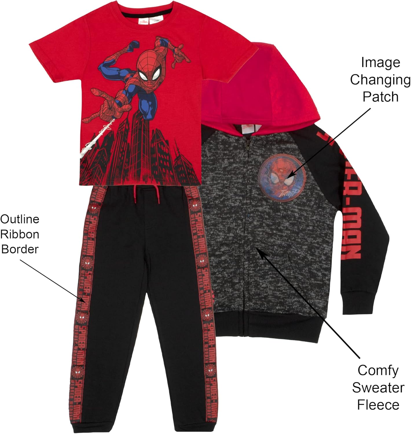 Marvel Spider-Man Boys 3-Piece Fleece Pants Set