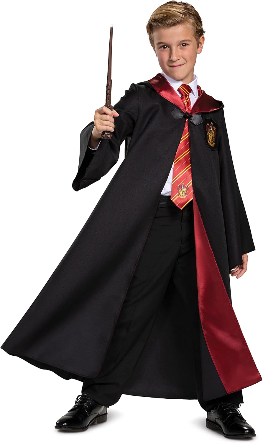 Hermione Gryffindor Costume Combo Robe Tie Wand Sets for Kids