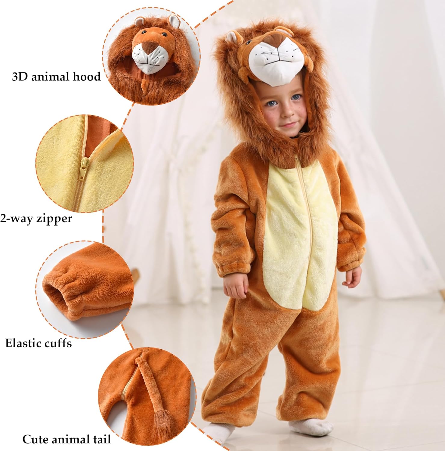 TONWHAR Halloween Cosplay Lion Costume for Kids