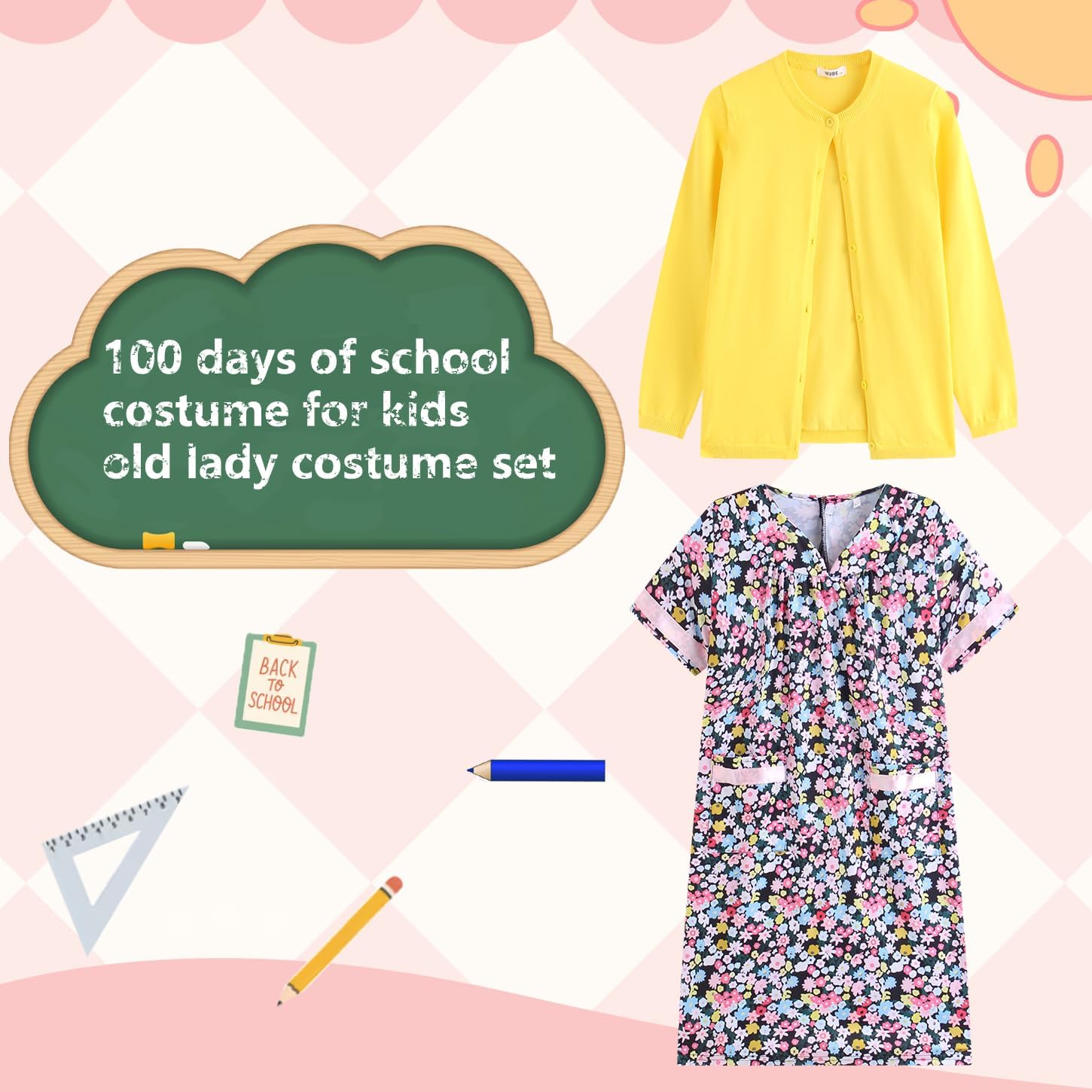 100 Days Grandma Costume Set