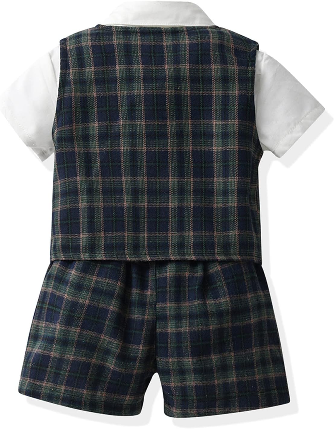 Toddler Boys Plaid Printed Set Summer Casual Outfits for Kids