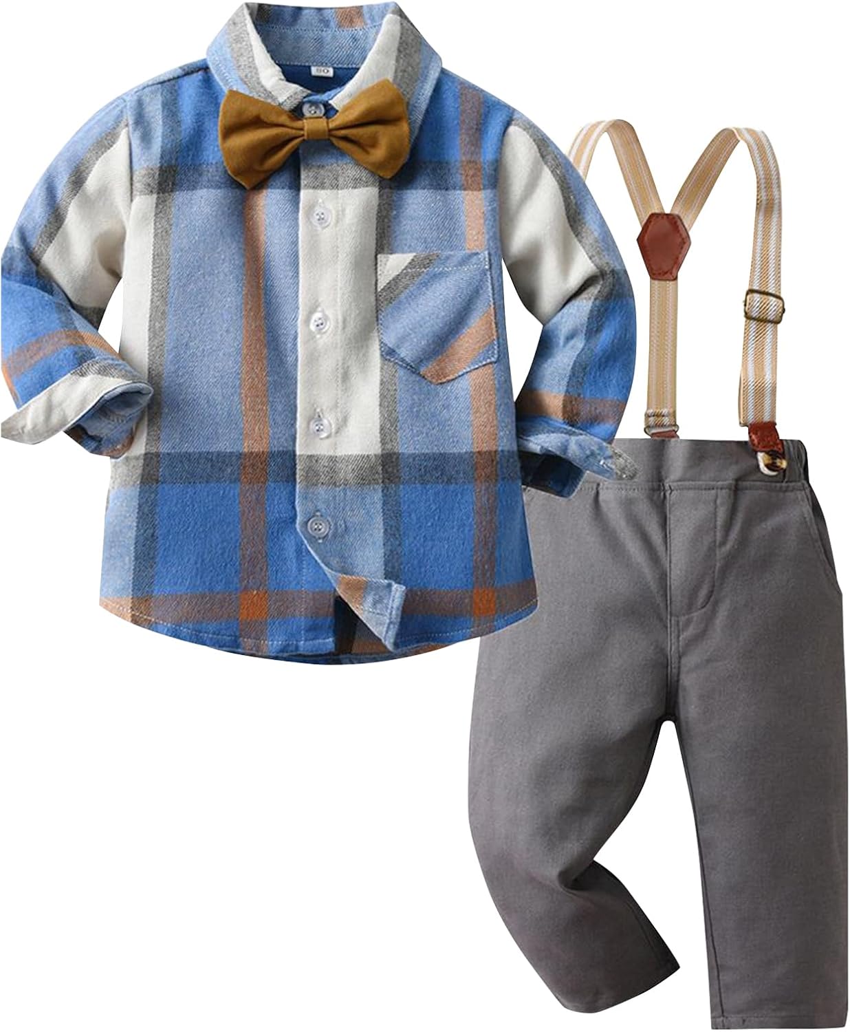 Gentleman Plaid Outfit Sets for Boys