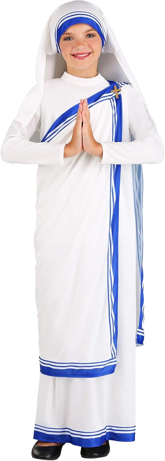 Fun Costume for Girls Mother Teresa Outfit Halloween Sari Dress