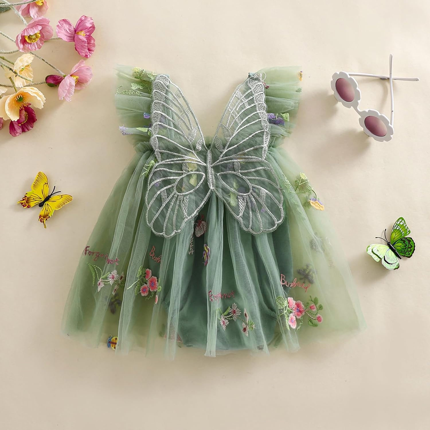 Halloween Butterfly Wings Toddler Princess Dress Fairy Romper for Girls